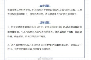 北京进杭州最新防疫政策，出行须知与健康管理指南